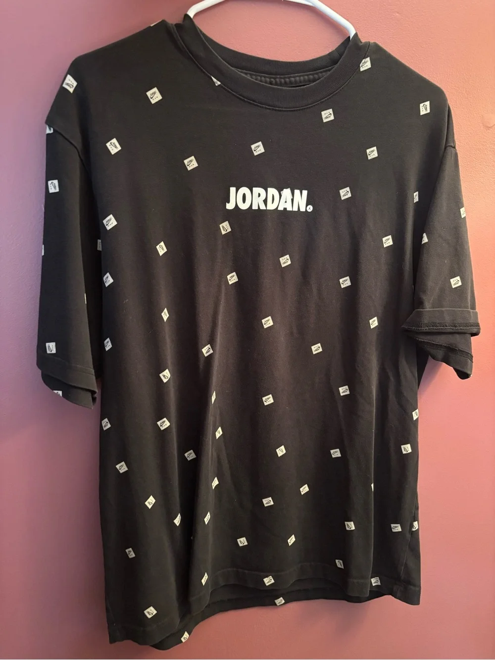 Jordan Black Short Sleeve Logo Tee with White Motif